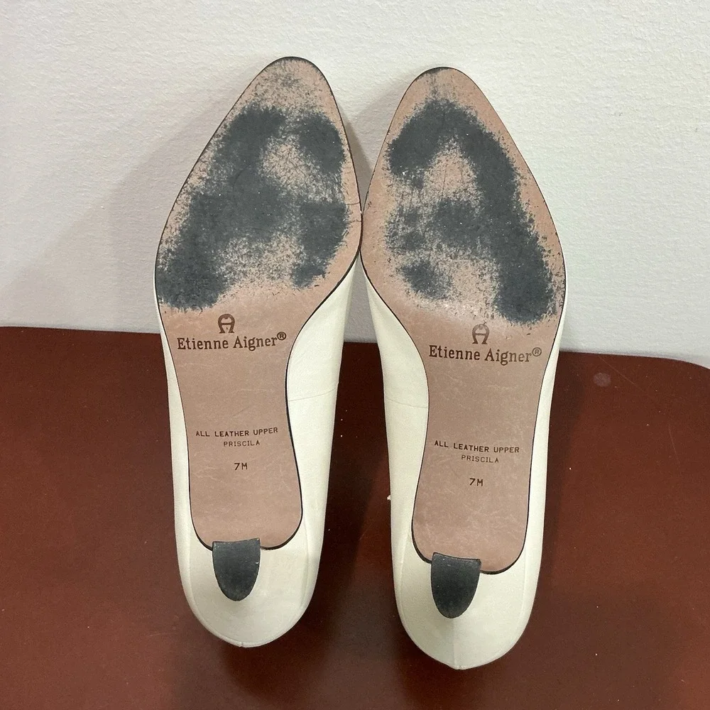 Vintage Etienne Aigner Women's‎ Shoes Priscilla 7M Made In Spain White Office